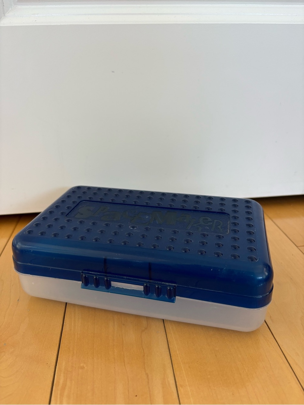 Spacemaker Y2K Vintage Blue and Transparent Plastic pencil box case